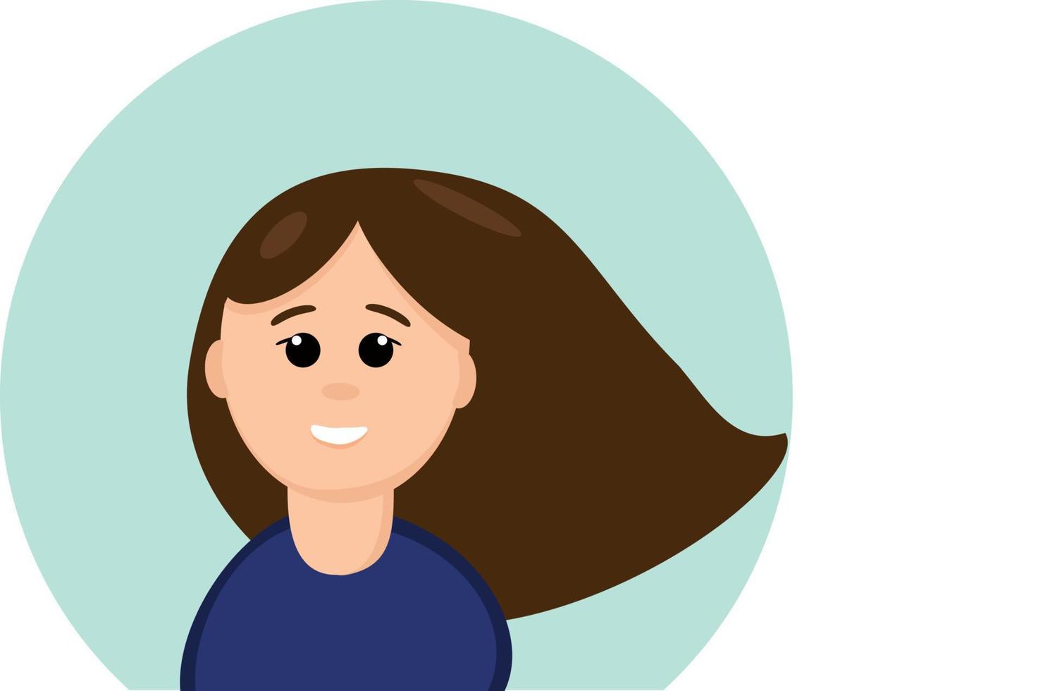 menina com alegria de emoção, rindo em um estilo simples. gráfico. elemento para adesivo de design, ícone, pôster, avatar de mulher de cartão vetor