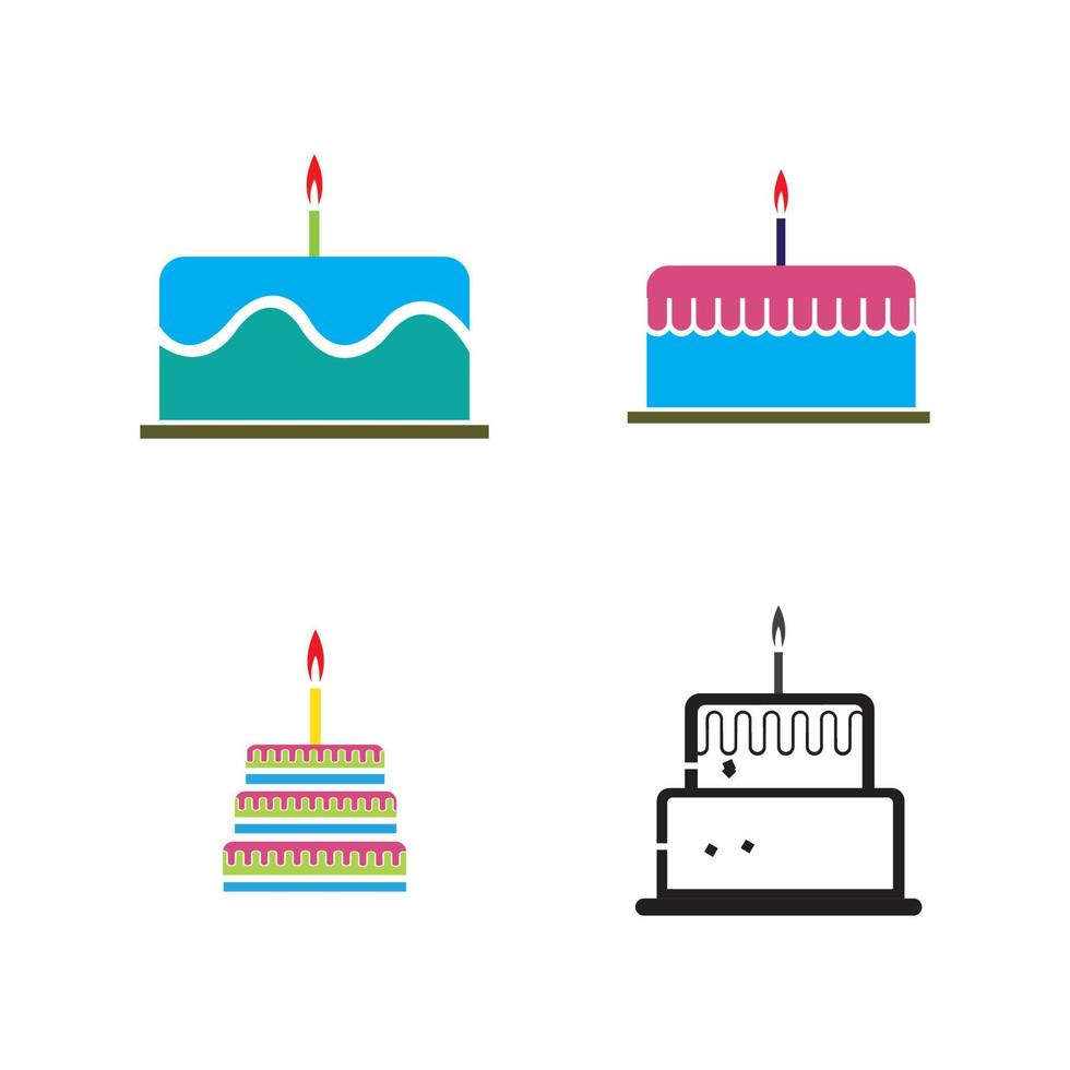 logotipo do bolo de aniversário vetor
