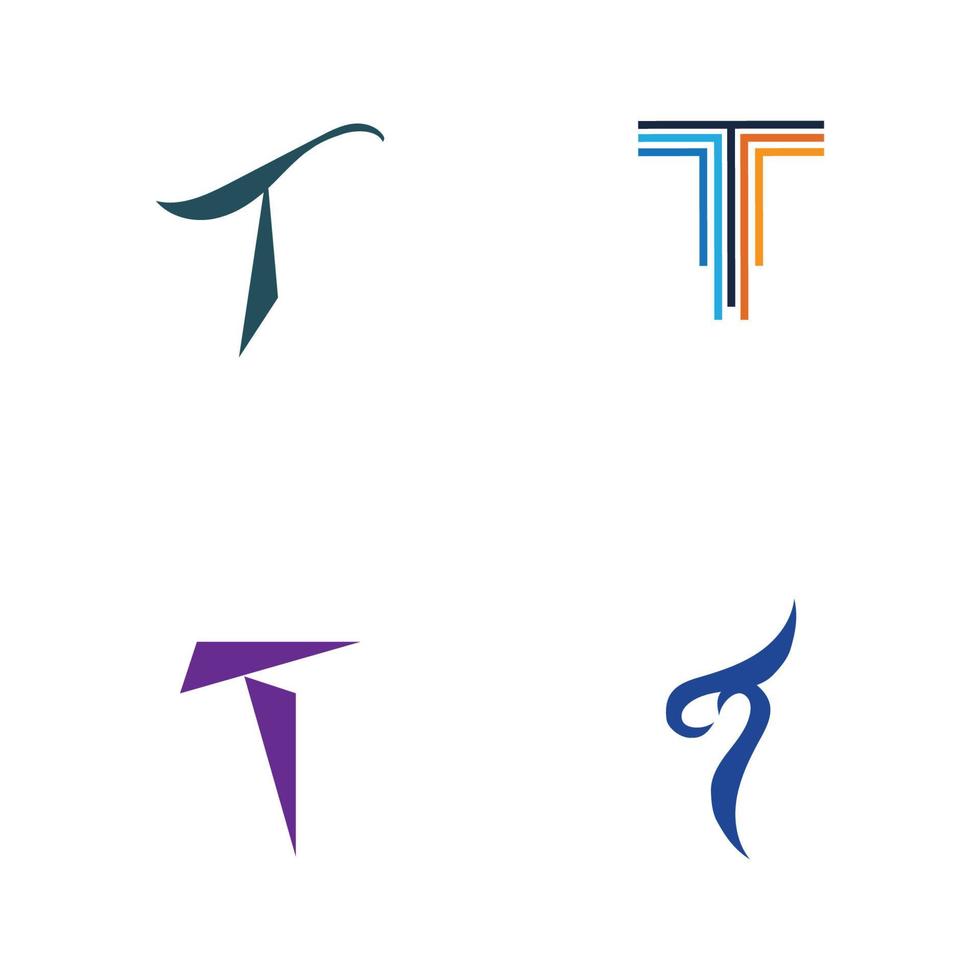 design de ícone de vetor de modelo de logotipo de letra t