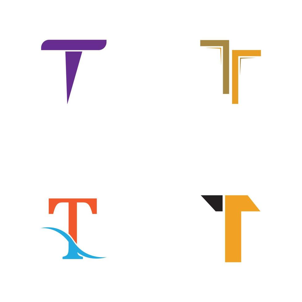 design de ícone de vetor de modelo de logotipo de letra t