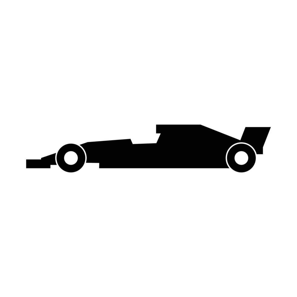 design de ícone de silhueta preta de carro de corrida vetor