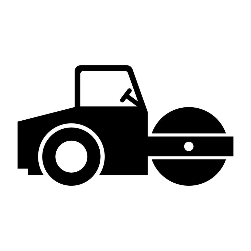 ícone de transporte de silhueta do rolo de estrada vetor