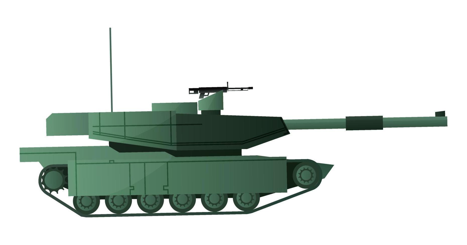 cor lisa dos desenhos animados do tanque de combate do exército vetor