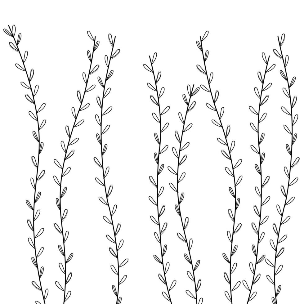 conjunto de ilustração vetorial floral simples. bom modelo para design ambiental. vetor