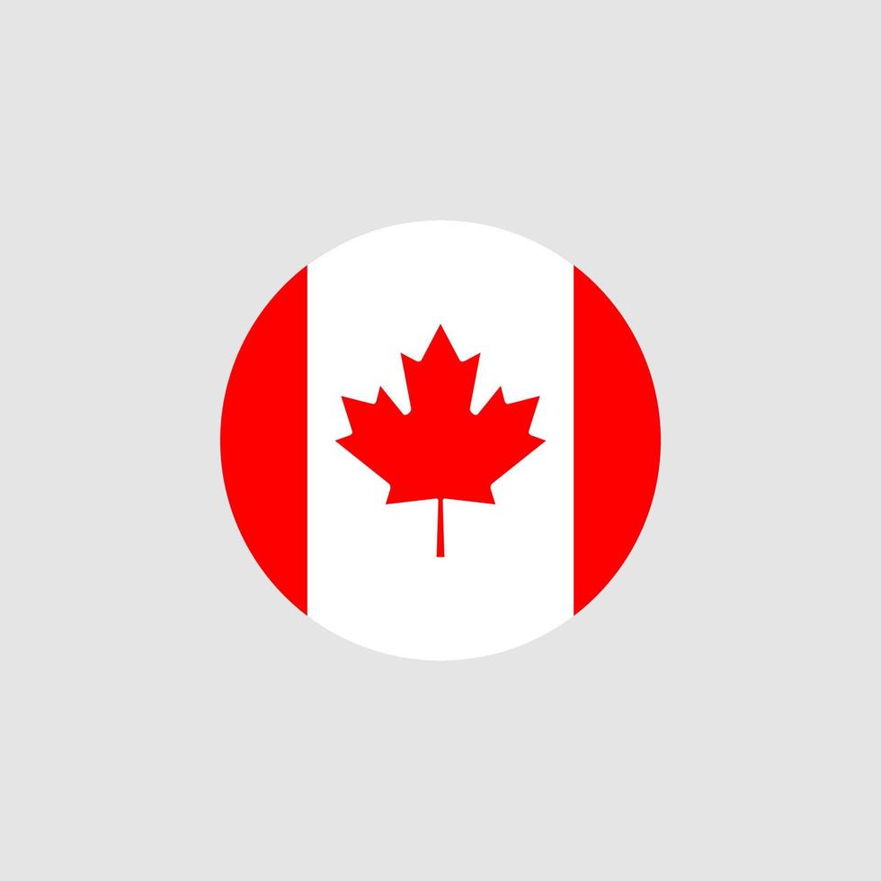 bandeira do Canadá em cores e proporções oficiais. vetor. símbolo do país nacional canadense. ícone isolado. ilustração de cores vermelhas. vetor