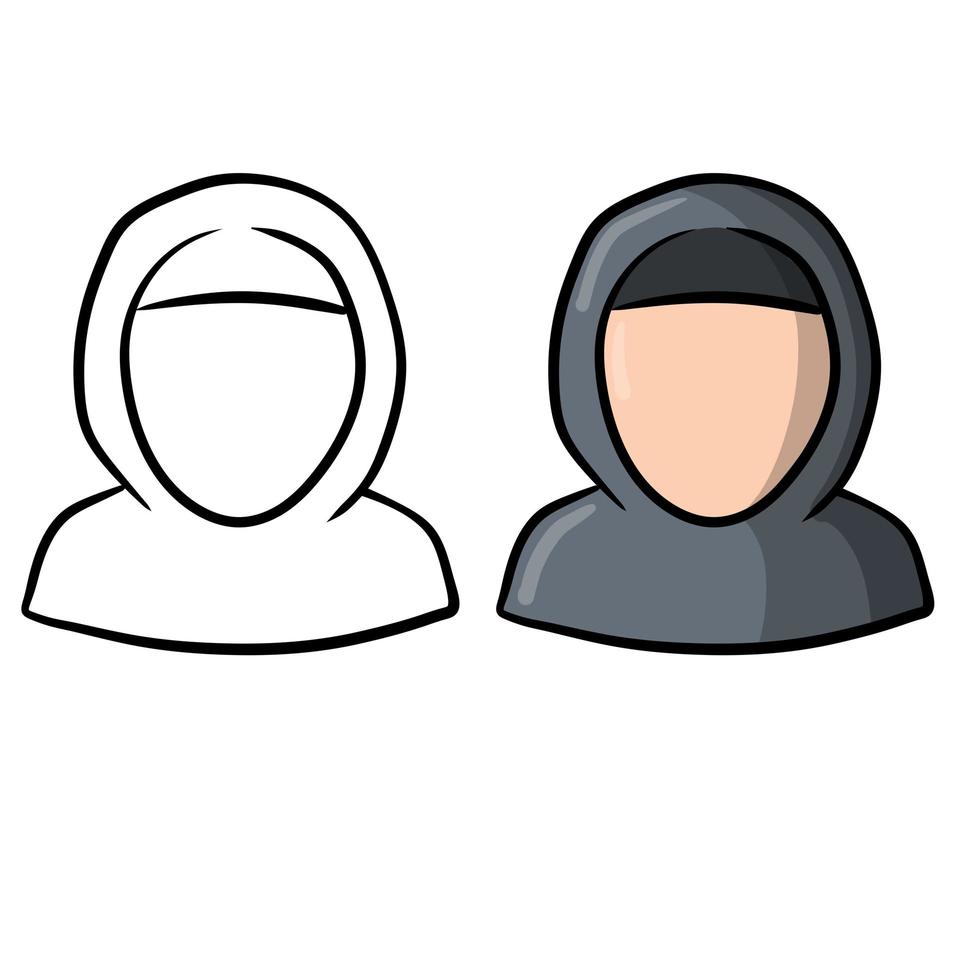 conjunto de avatar de menina muçulmana coberta com lenço vetor