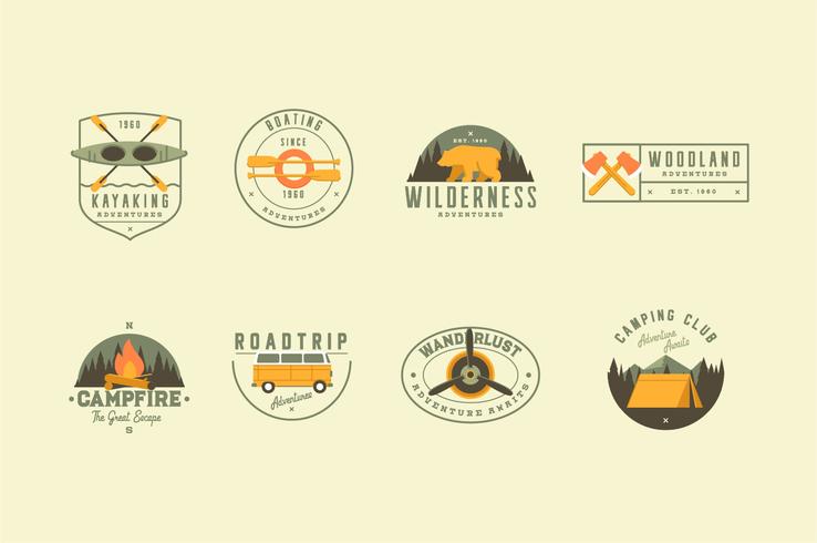 Coleção de logotipo de ilustração de aventura viagens vetor