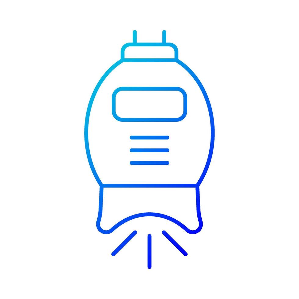 ícone de vetor linear gradiente de máquina de clareamento de dentes. Saúde dental. limpeza profunda dos dentes. tratamento profissional. símbolo de cor de linha fina. pictograma de estilo moderno. desenho de contorno isolado de vetor