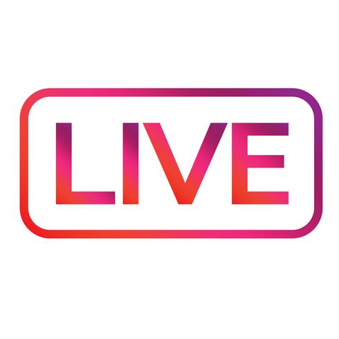 Live streaming on-line vector design de sinal