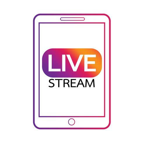 Live streaming on-line vector design de sinal