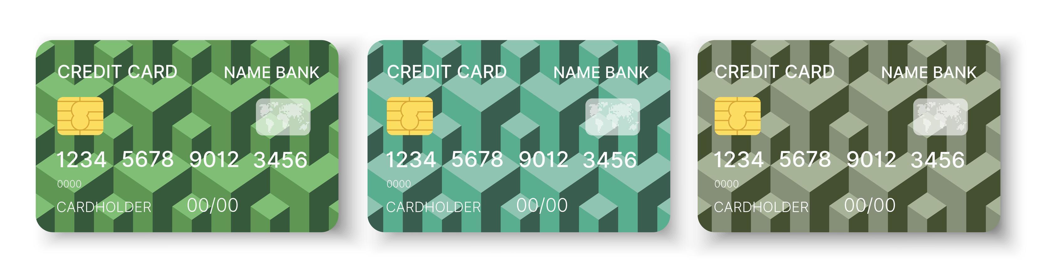 cartão de crédito padrão em estilo abstrato conjunto de ilustração de estoque de design vetor