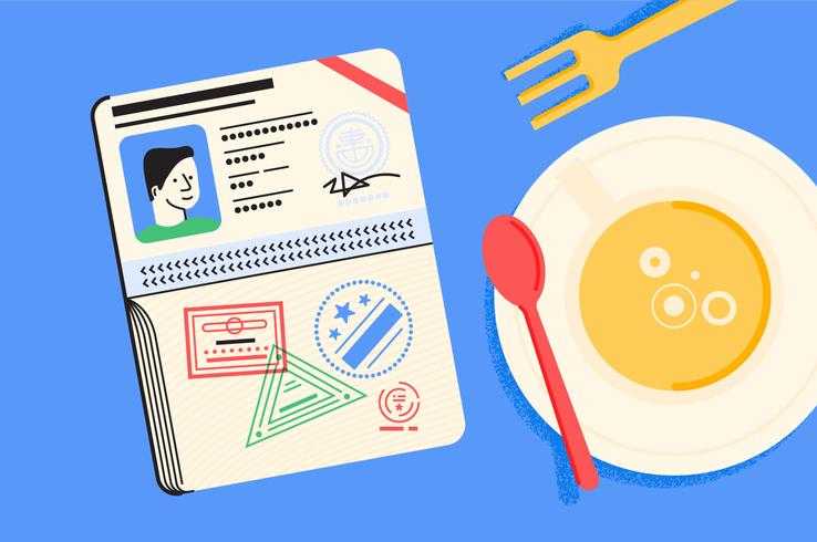 Conjunto de ilustração de fundamentos de viagem de passaporte vetor