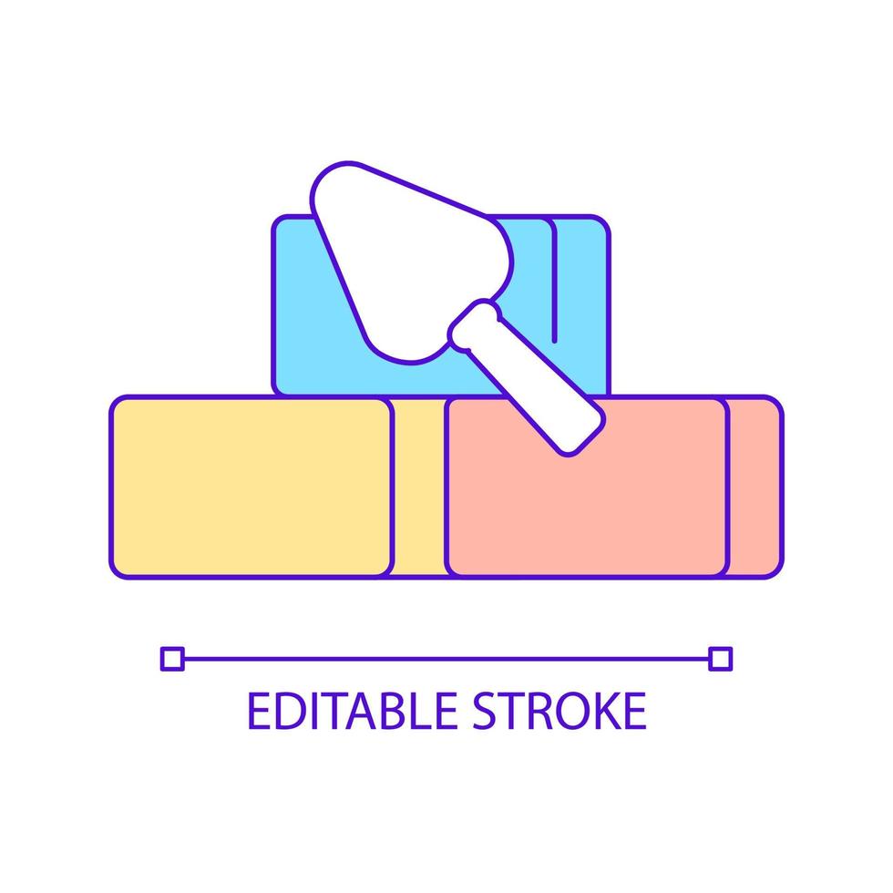 suprimentos e materiais para o ícone de cor rgb do canteiro de obras. construção e reforma. serviço de negócios de construção. ilustração vetorial isolado. desenho de linha preenchido simples. traço editável vetor