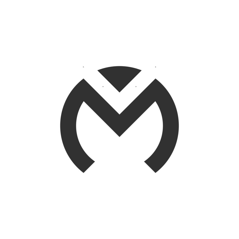 letra m e v design de logotipo. vetor
