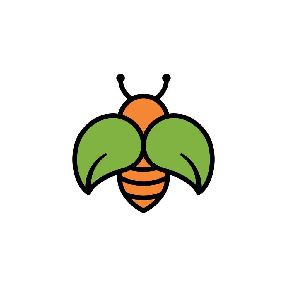 logotipo de folha de abelha. vetor