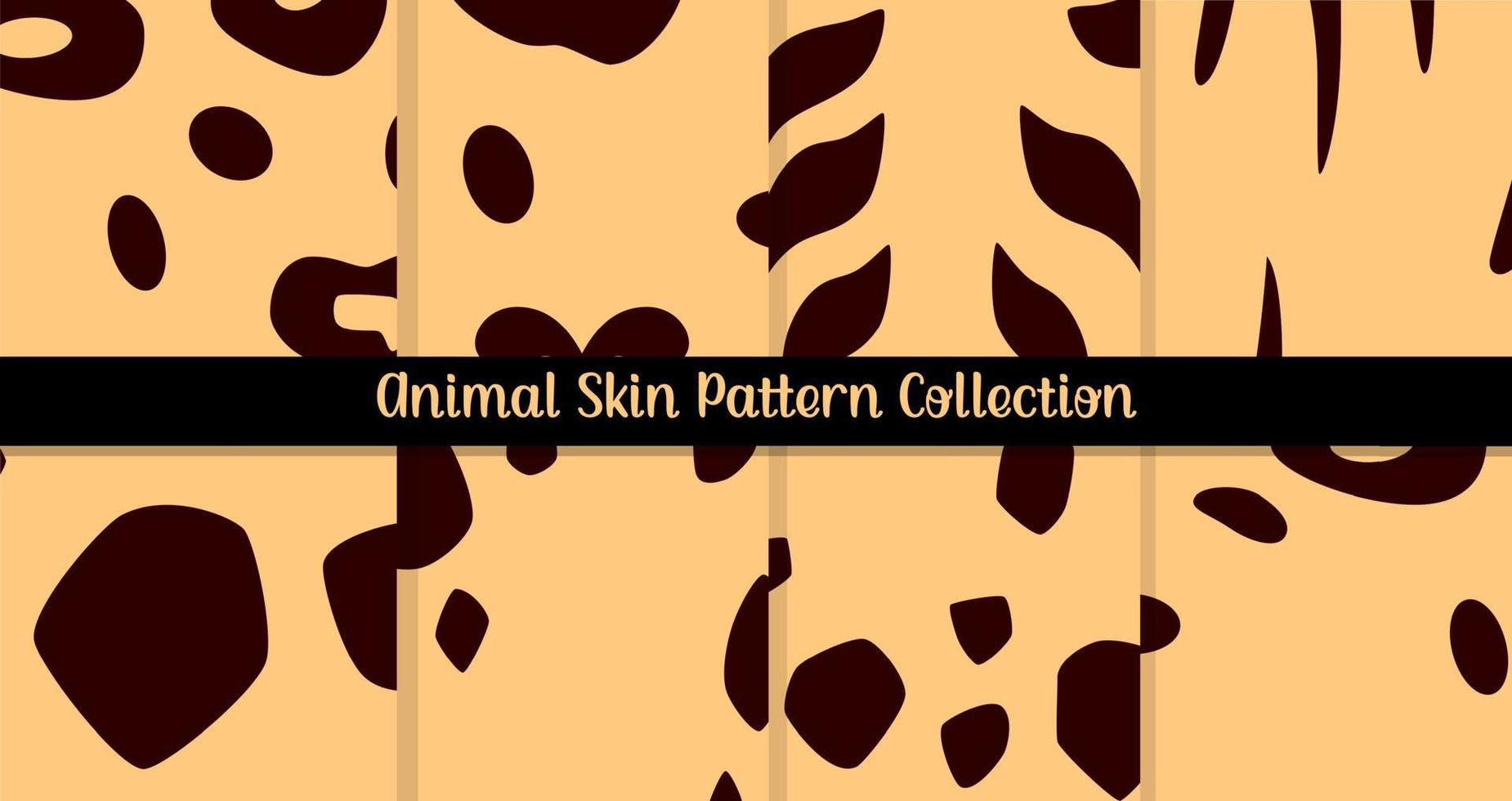 coleção de padrões sem costura de pele animal vetor