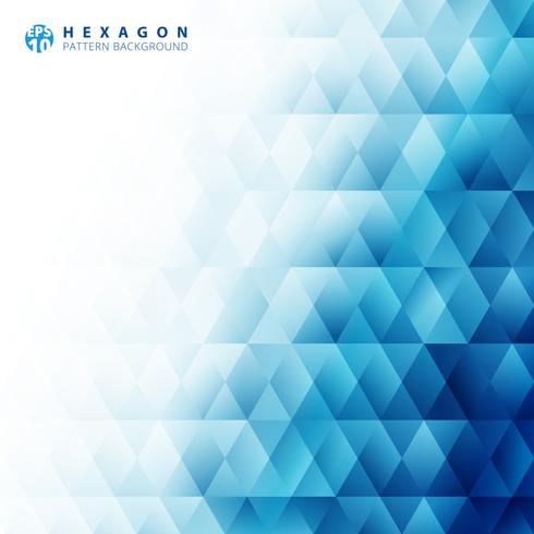 Fundo branco e textura do teste padrão geométrico azul abstrato do hexágono com espaço da cópia. Modelos de design criativo. vetor
