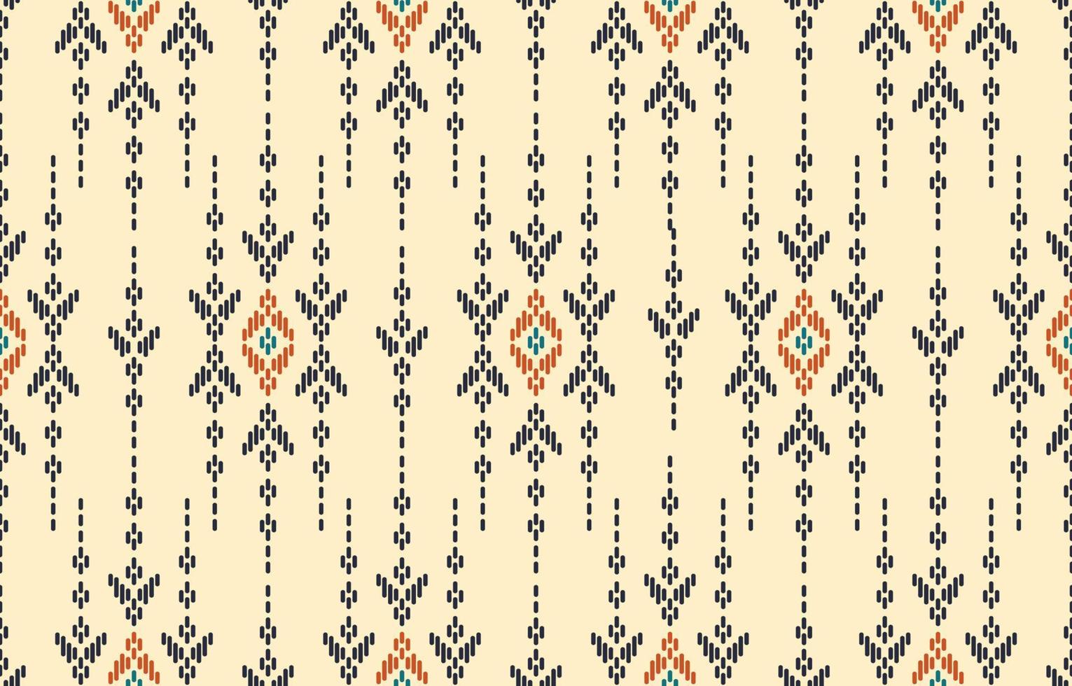 abstrato étnico. sem costura em bordados tribais, folclóricos, tecido ikat nativo. impressão de ornamento de arte geométrica asteca. design para tapete, papel de parede, vestuário, embrulho, têxtil, tecido, decorativo vetor
