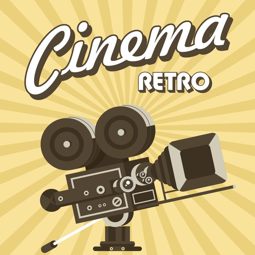 câmera de filme vintage. cartaz em estilo vintage. cinema retrô. vetor