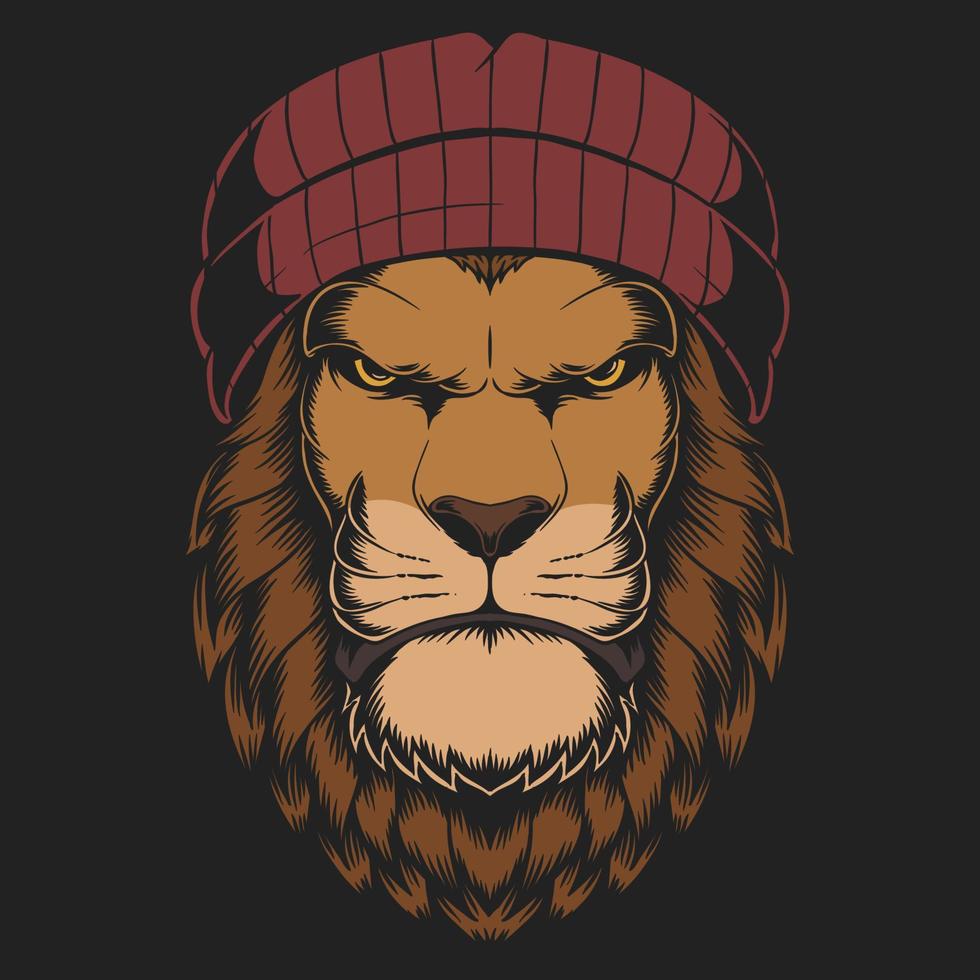 ilustração vetorial de chapéu de gorro de leão vetor
