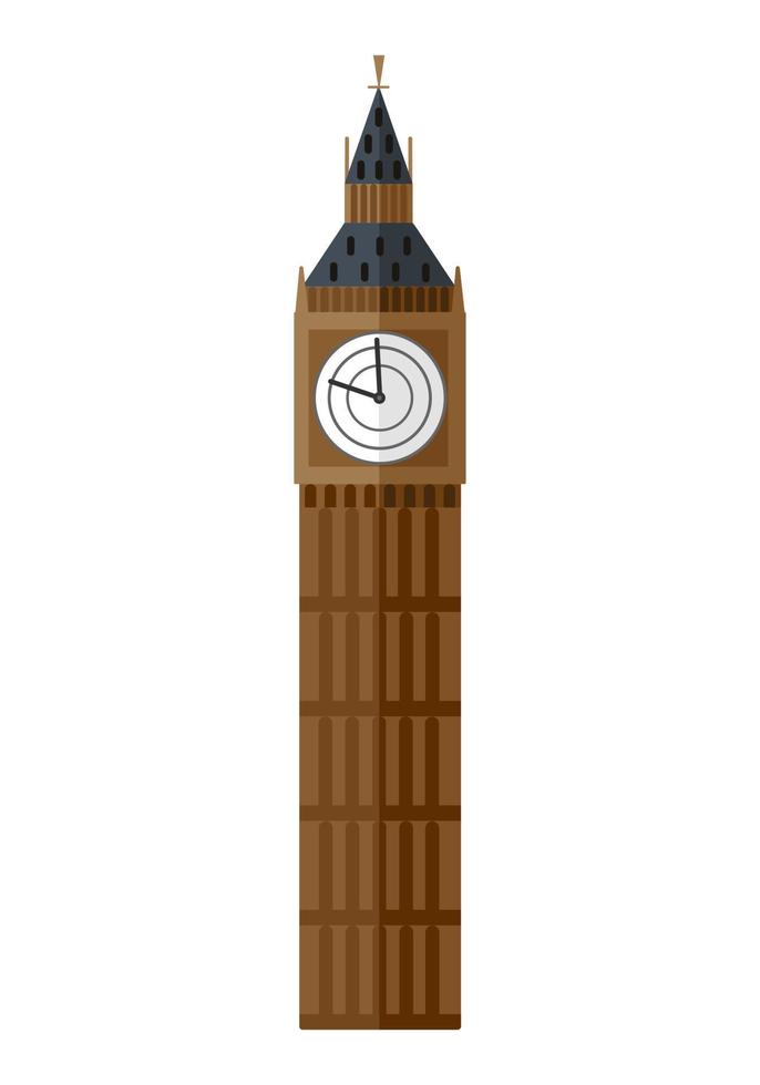 torre do big ben, londres. ilustração vetorial plana isolada vetor