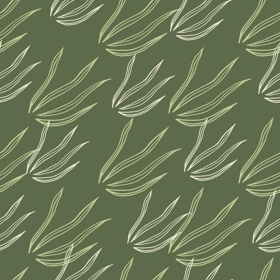 padrão sem emenda de gramíneas geométricas doodle. papel de parede botânico da natureza. vetor