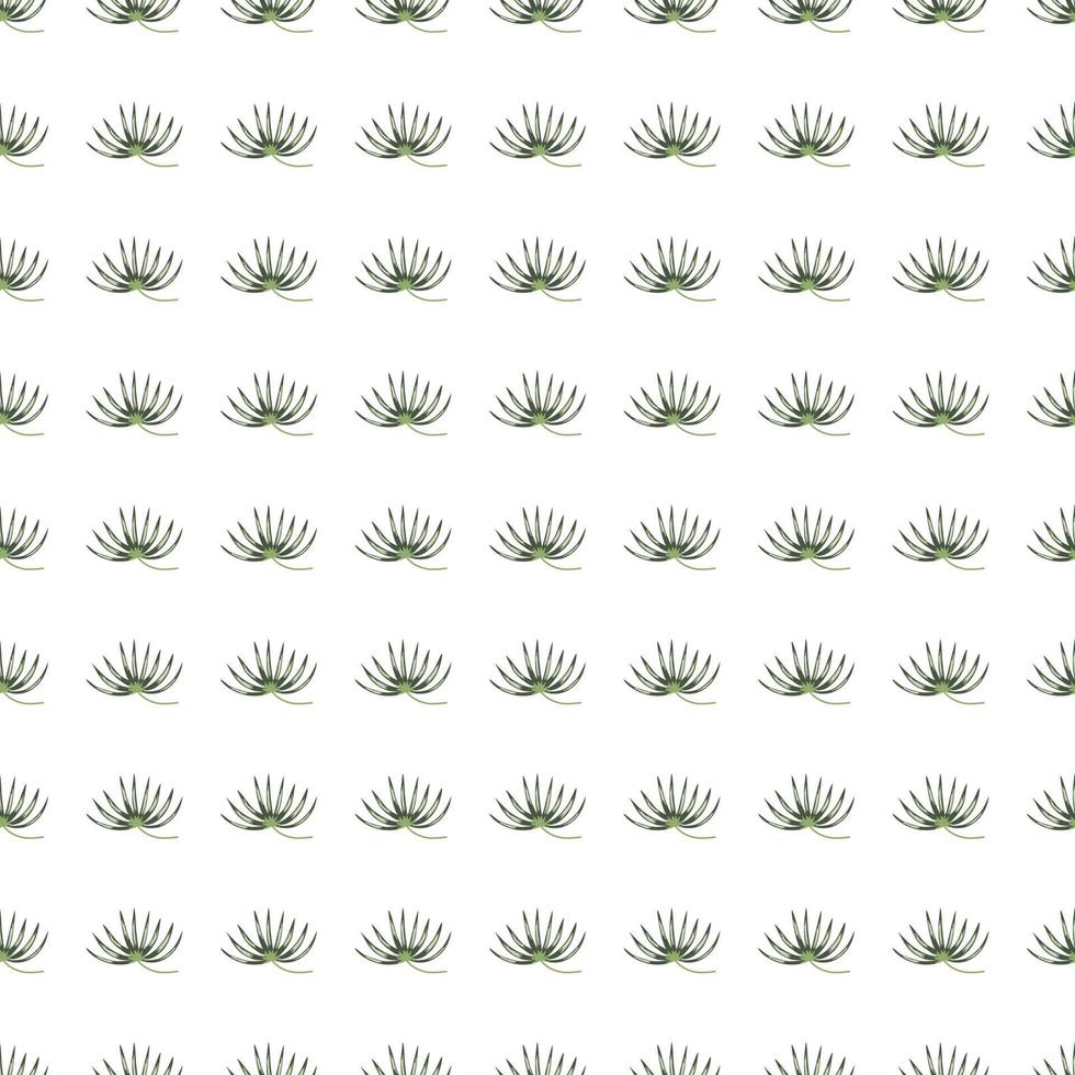 padrão sem emenda isolado com pequeno trópico verde deixa ornamento de silhuetas. fundo branco. vetor