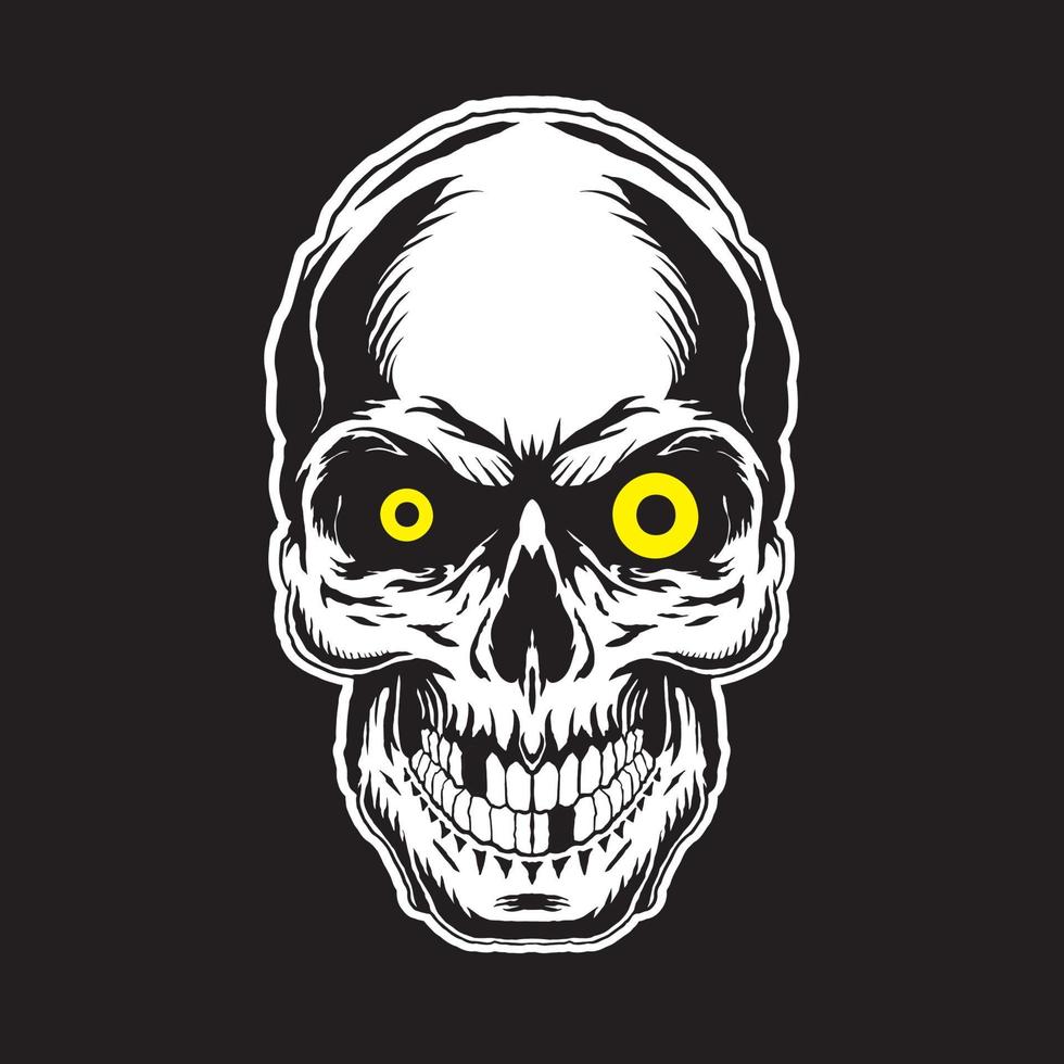 logotipo do crânio, ícone ou ilustração do crânio, vetor de esqueleto.