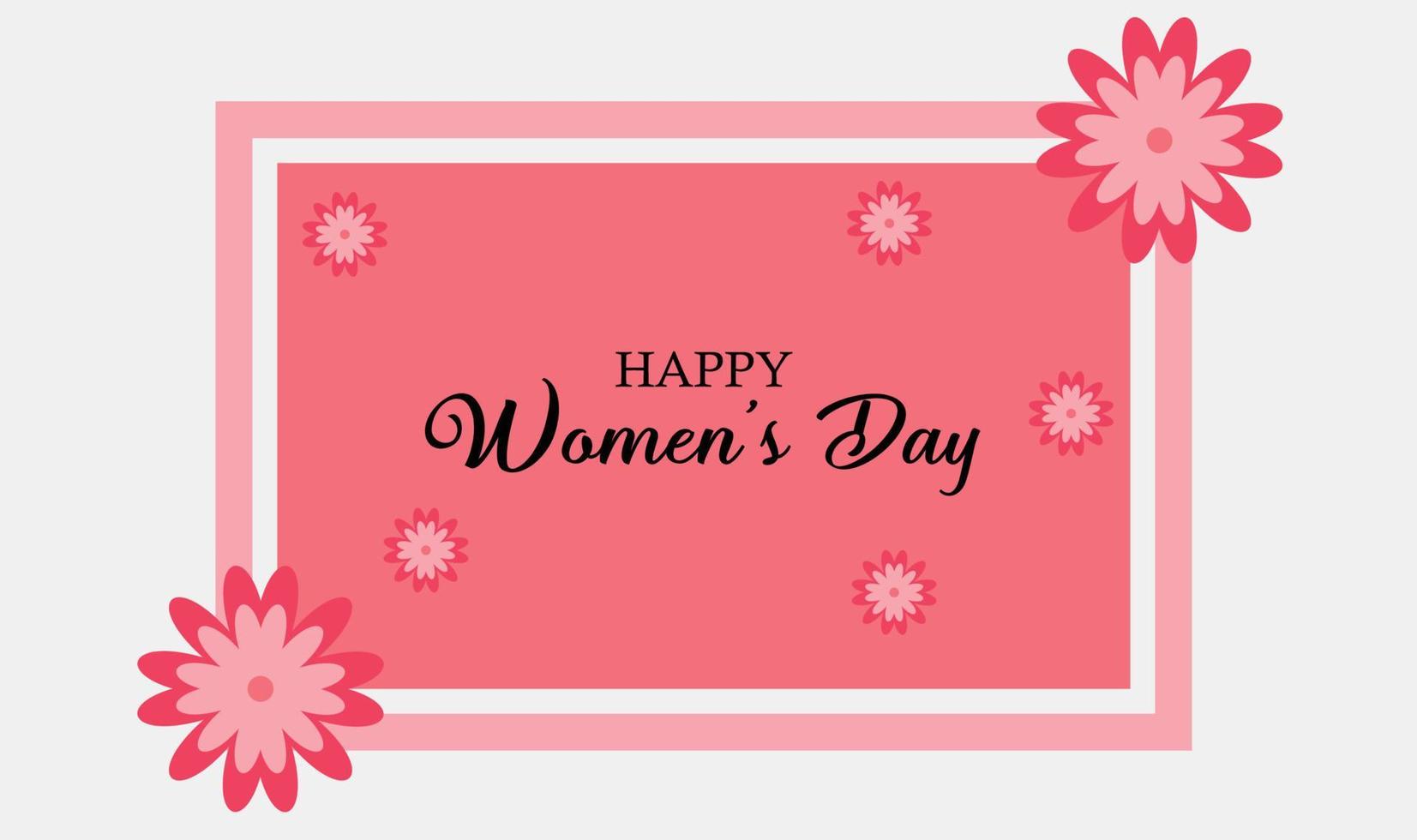 design de plano de fundo do dia internacional da mulher com flor em moldura rosa vetor