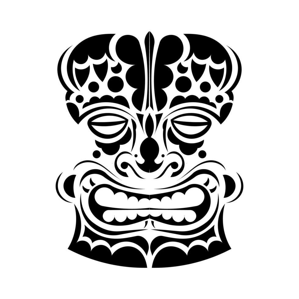 totem é o rosto das tribos havaianas. rosto em estilo polinésio ou maori. bom para estampas e camisetas. isolado. vetor
