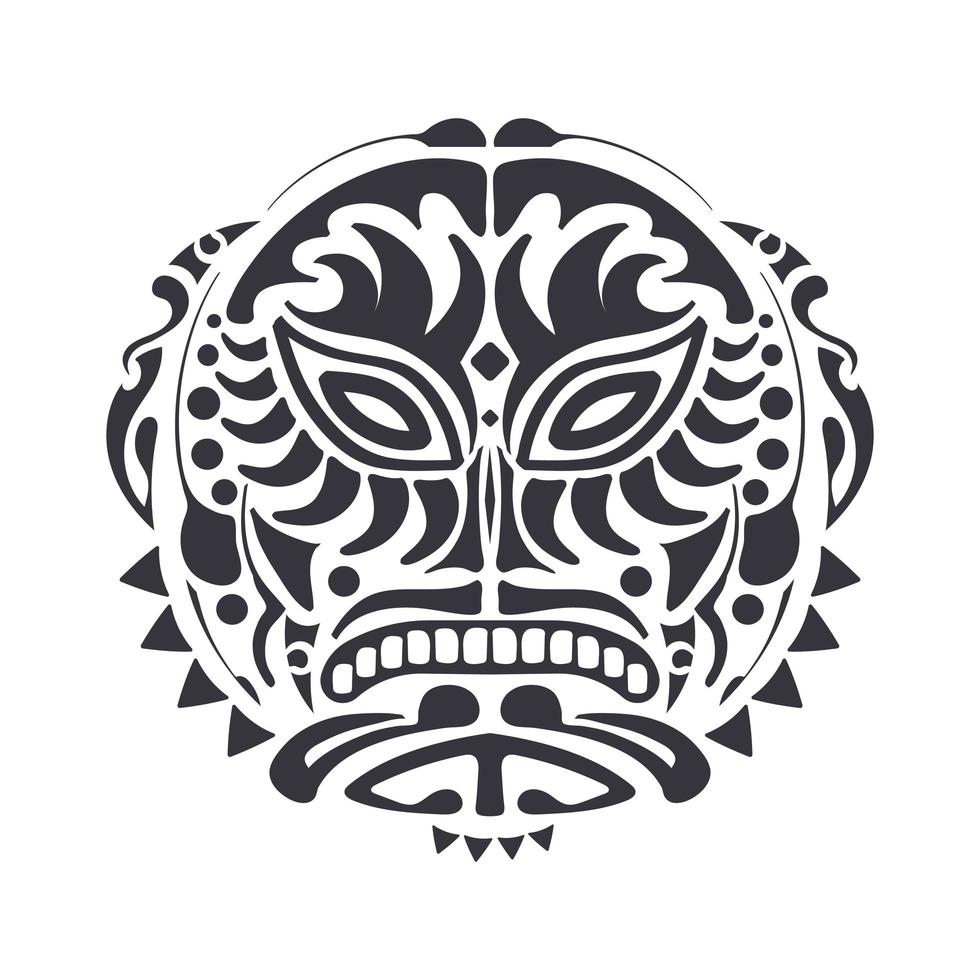 máscara maori para desenho de tatuagem vetor