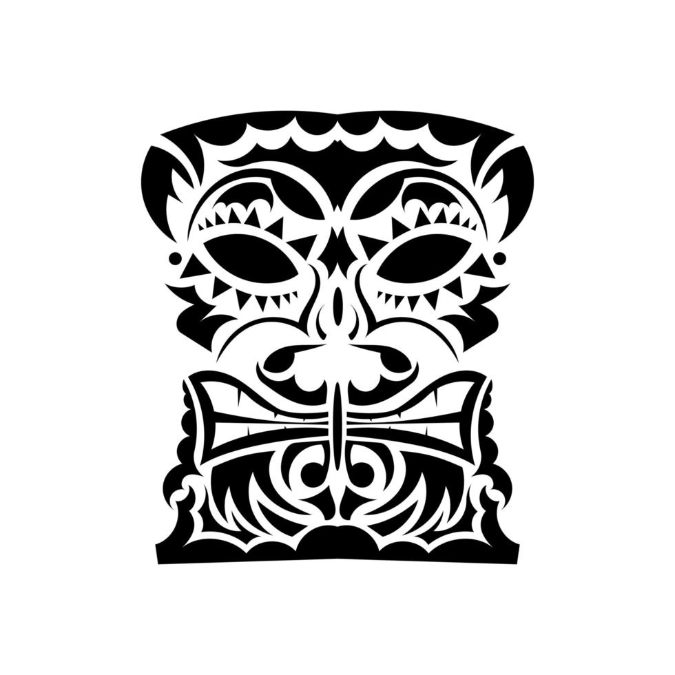 tatuagem de rosto de orc. rosto em estilo polinésio ou maori. padrões tribais havaianos. bom para estampas e camisetas. isolado. vetor