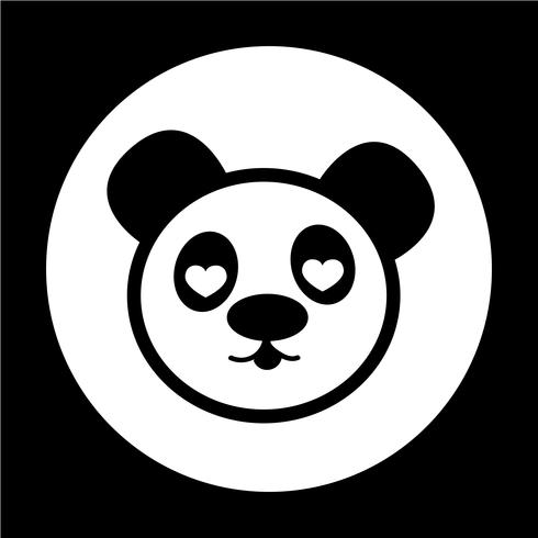 Panda bonito ícone vetor