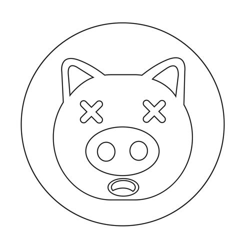 Ícone de porco fofo vetor