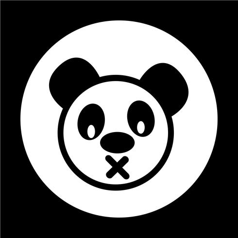 Panda bonito ícone vetor