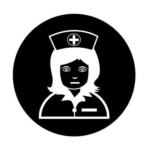 Enfermeira, ícone vetor