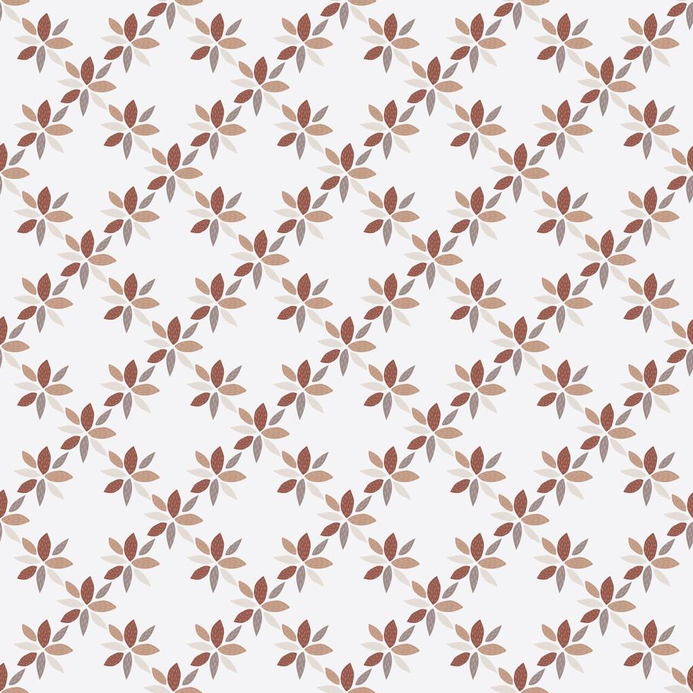 padrão sem costura isolado com mini flores geométricas marrons. fundo branco. projeto de superfície. vetor