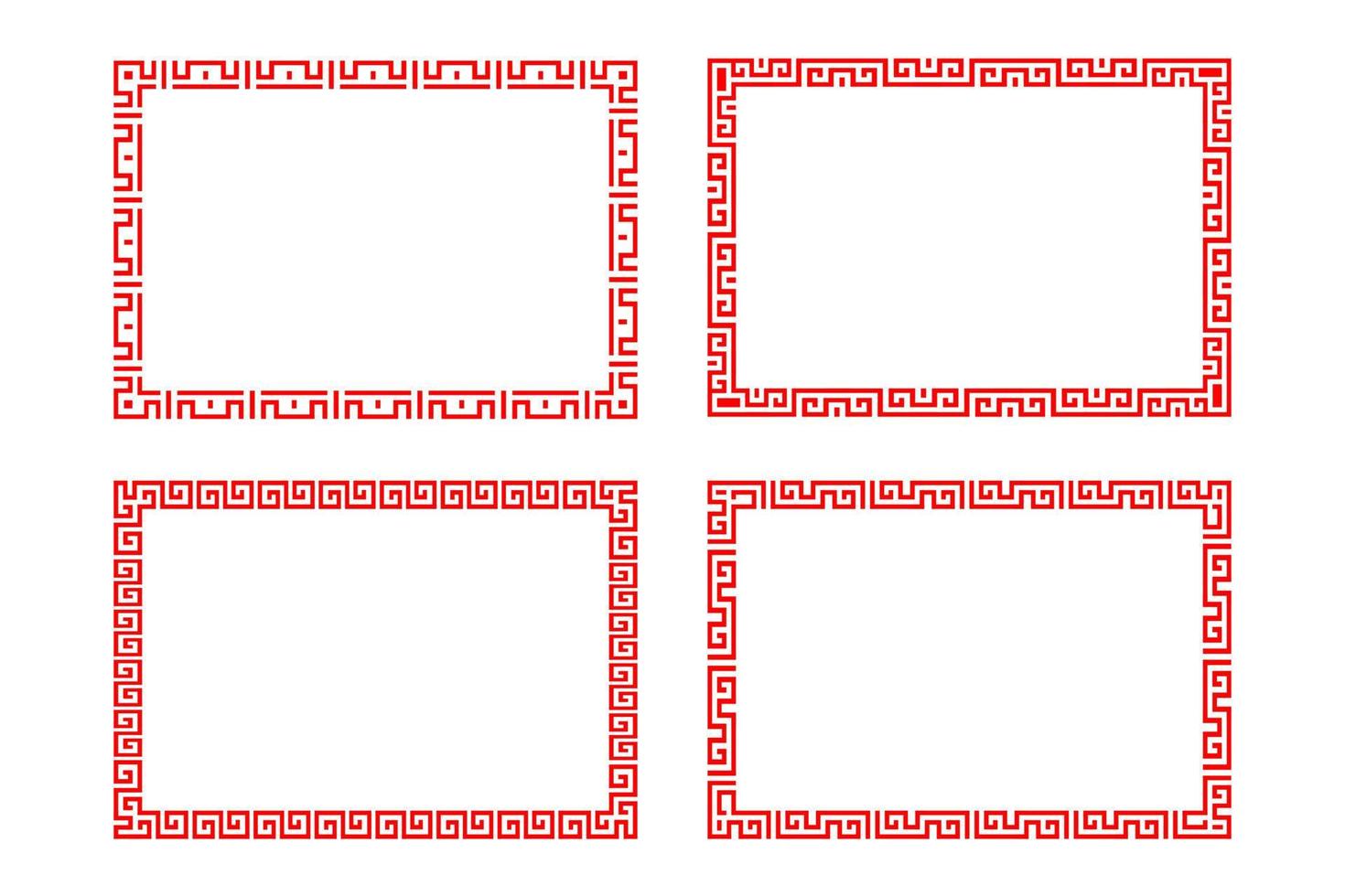 design de vetor de quadro retângulo vermelho chinês.