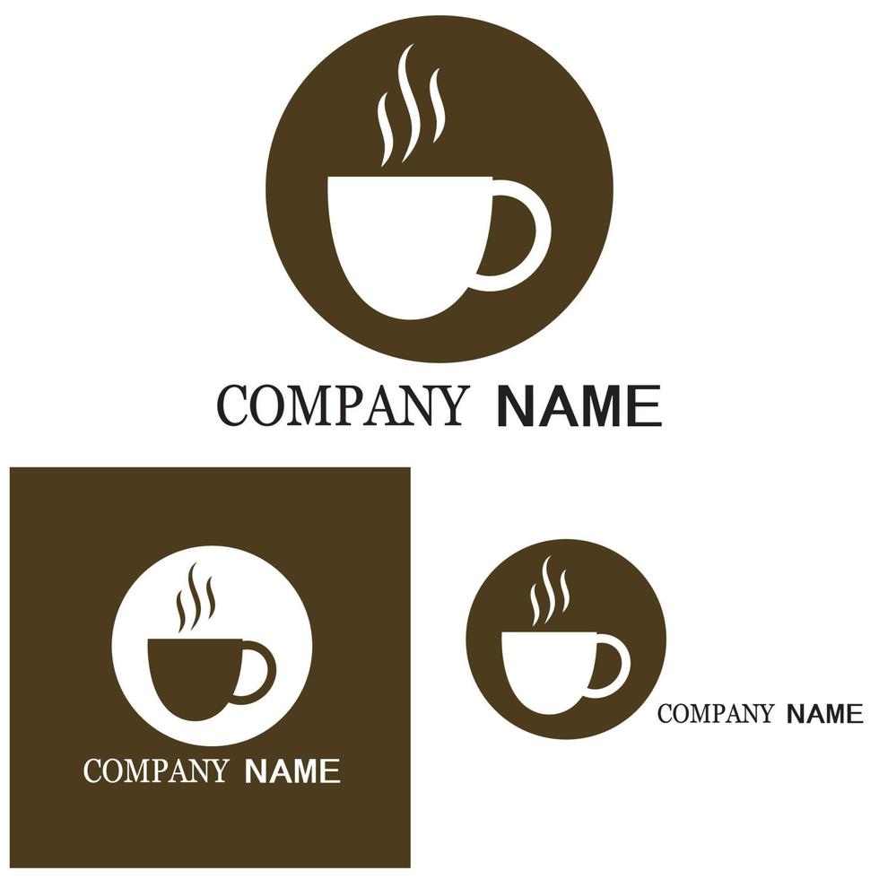 xícara de café logotipo modelo vetor ícone design