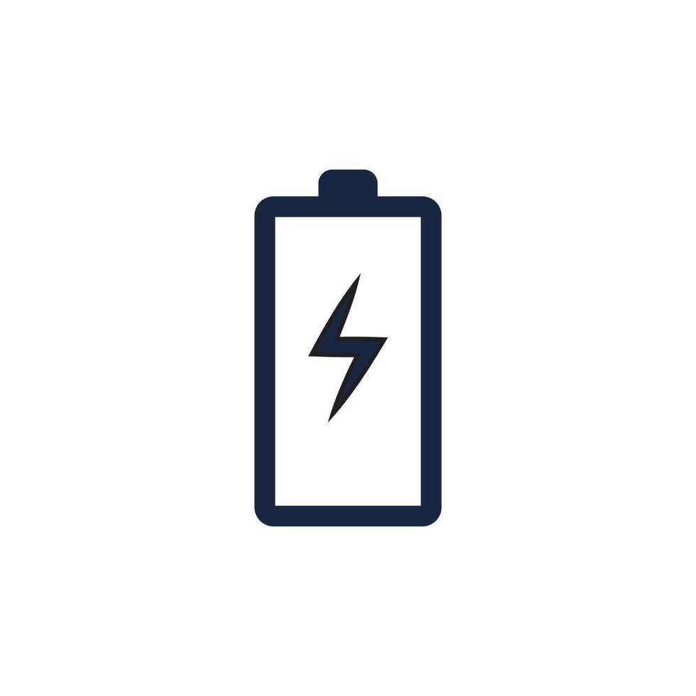 modelo de design de ilustração de vetor de ícone de logotipo de bateria de energia ícone de vetor de carregamento de bateria energia da bateria e logotipo de relâmpago de flash