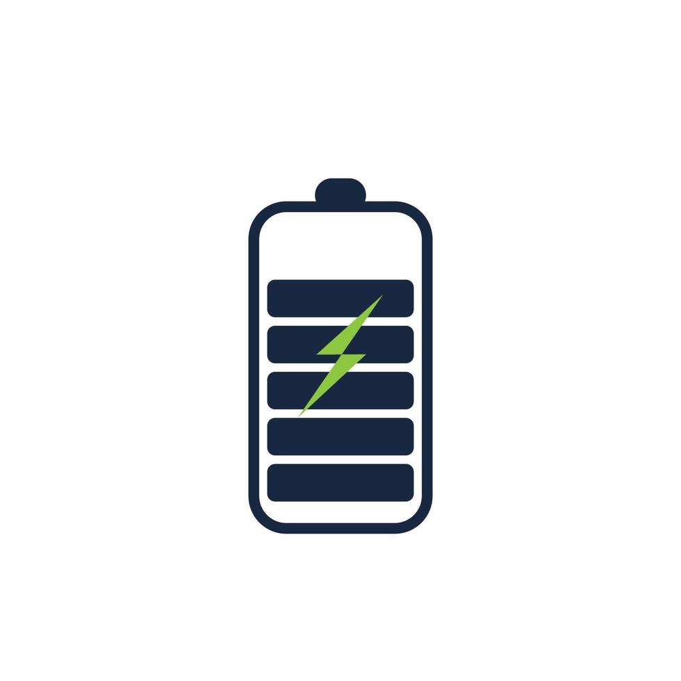 modelo de design de ilustração de vetor de ícone de logotipo de bateria de energia ícone de vetor de carregamento de bateria energia da bateria e logotipo de relâmpago de flash