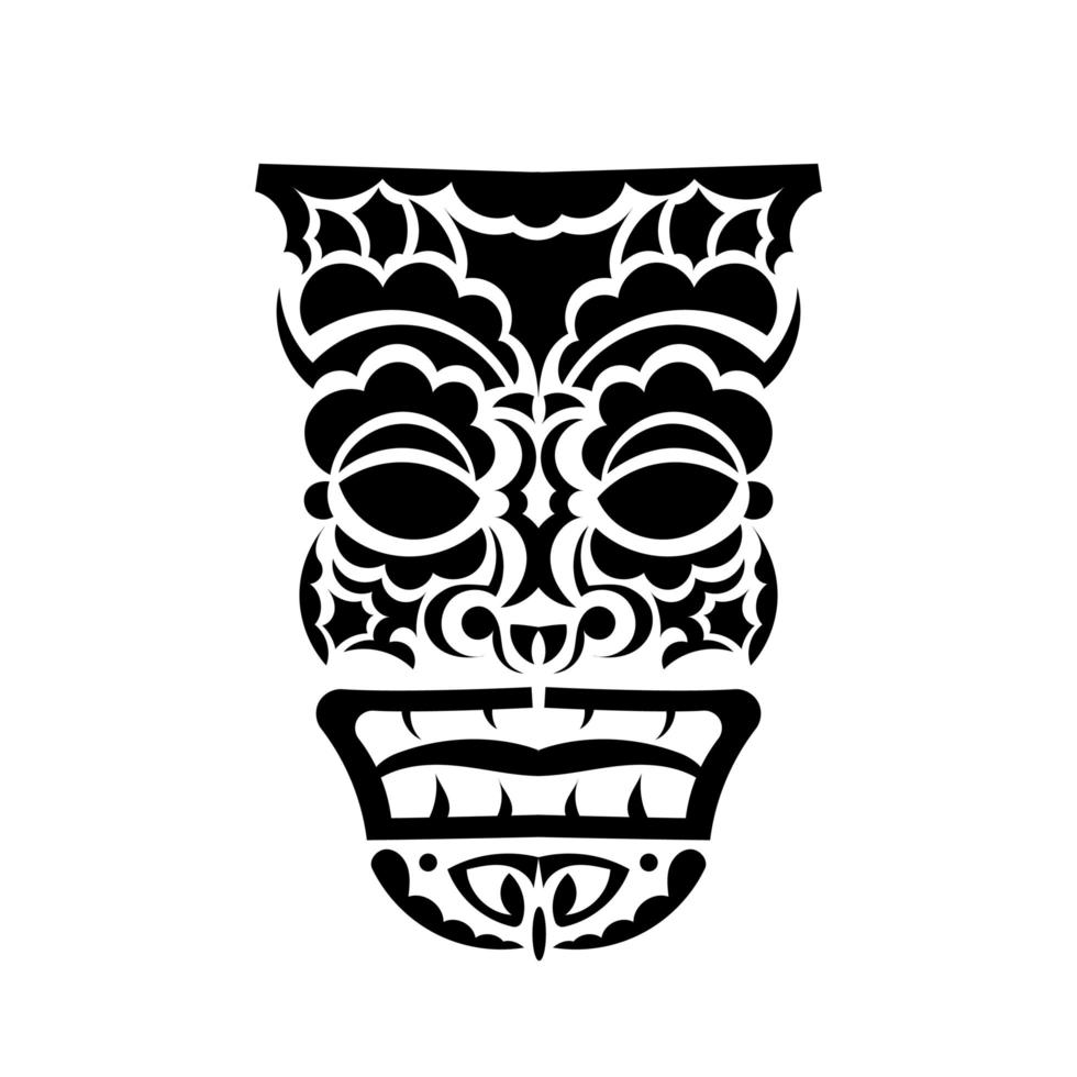 máscara facial tribal havaiana. rosto em estilo polinésio ou maori. bom para estampas e camisetas. isolado. ilustração vetorial. vetor