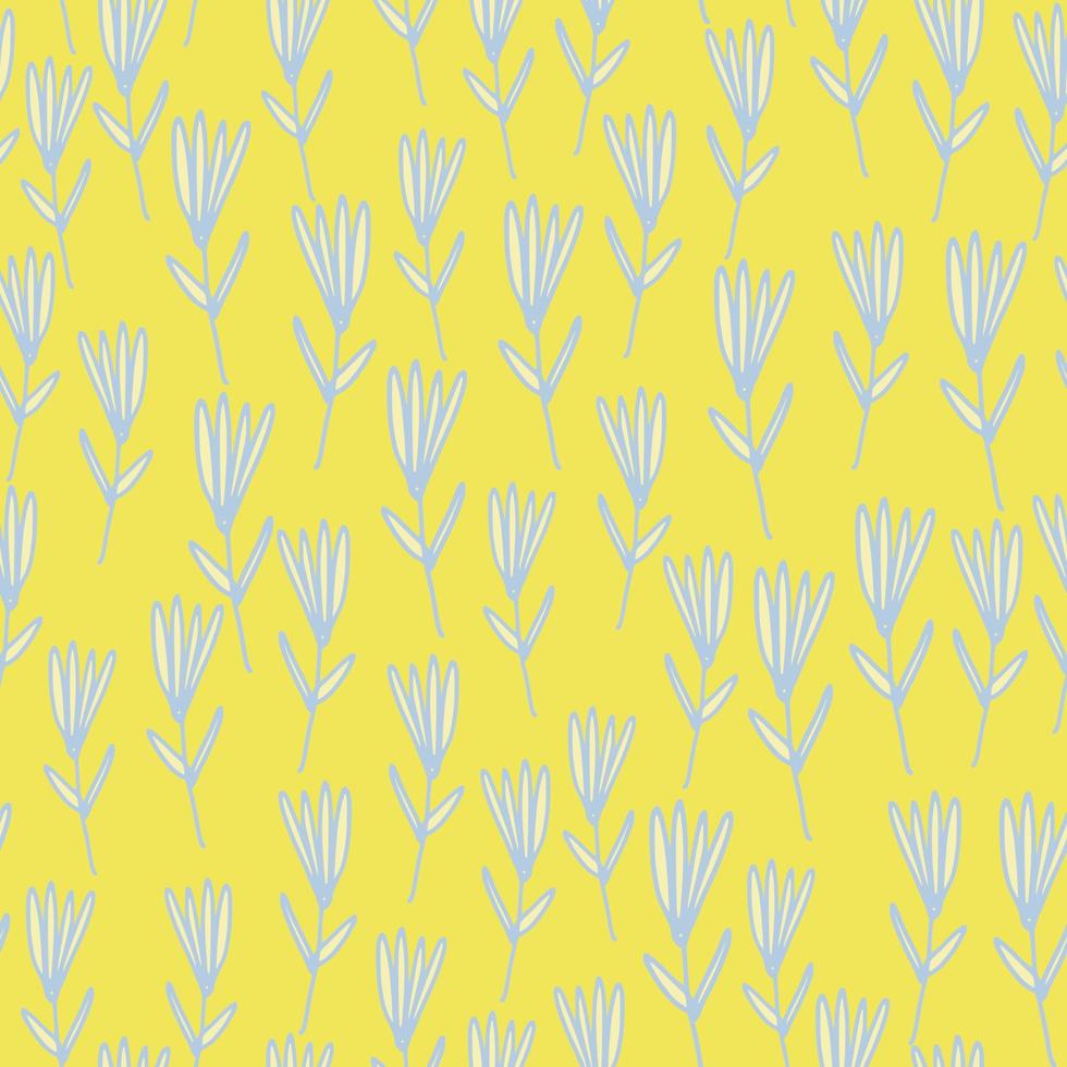 padrão sem emenda de flores da pequena floresta amarela em estilo vintage. papel de parede floral abstrato. vetor