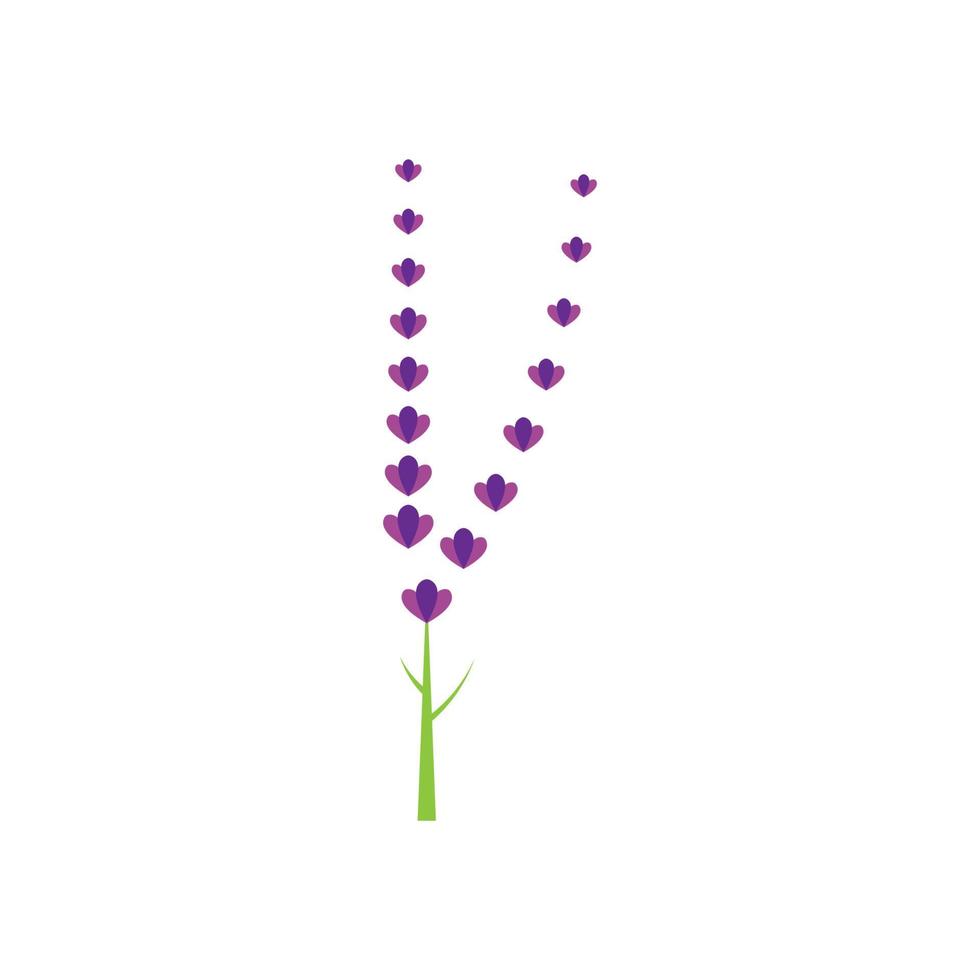 design plano de vetor de logotipo de flor de lavanda fresca