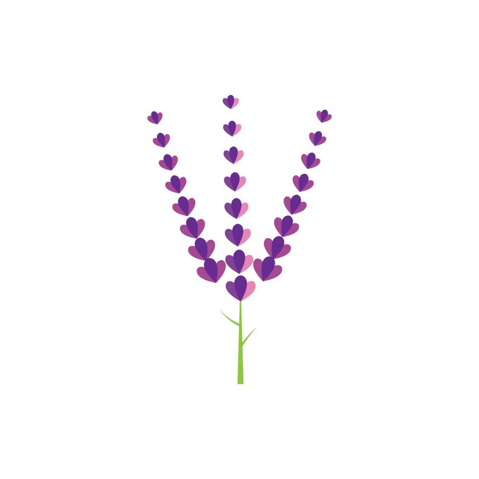 design plano de vetor de logotipo de flor de lavanda fresca