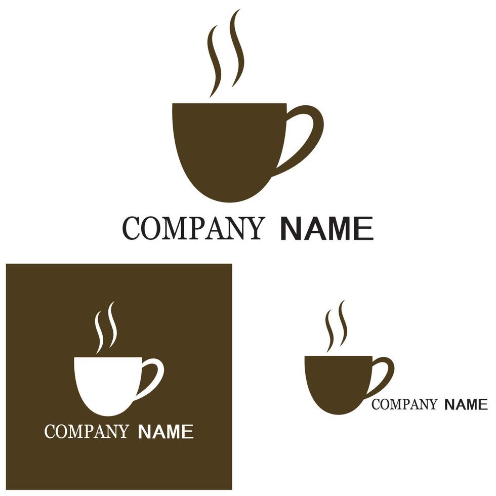 xícara de café logotipo modelo vetor ícone design