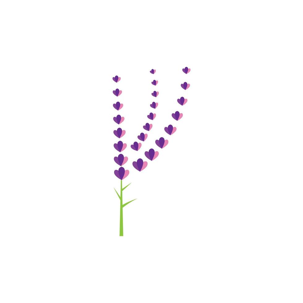 design plano de vetor de logotipo de flor de lavanda fresca