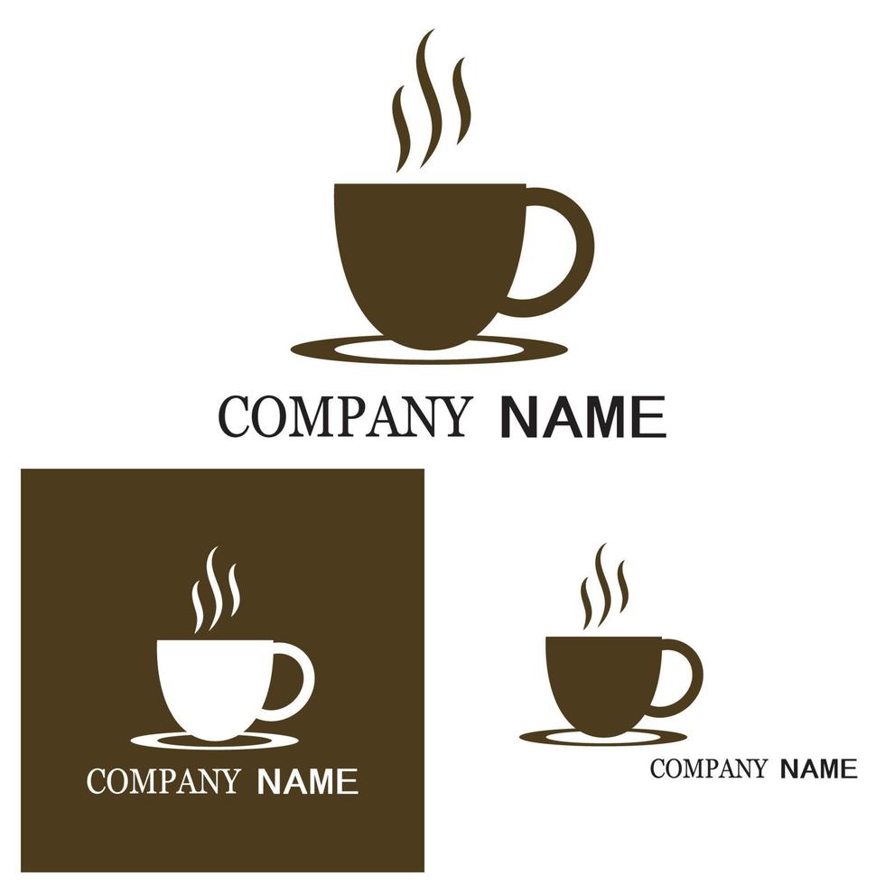 xícara de café logotipo modelo vetor ícone design