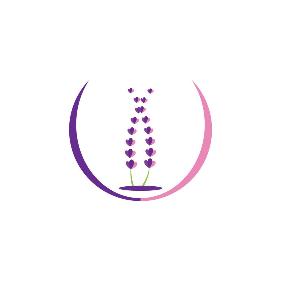 design plano de vetor de logotipo de flor de lavanda fresca