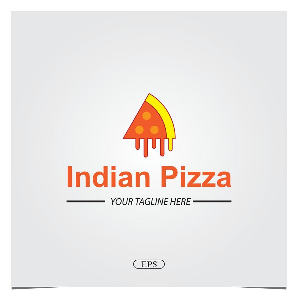 logotipo de pizza indiana modelo elegante premium vetor eps 10